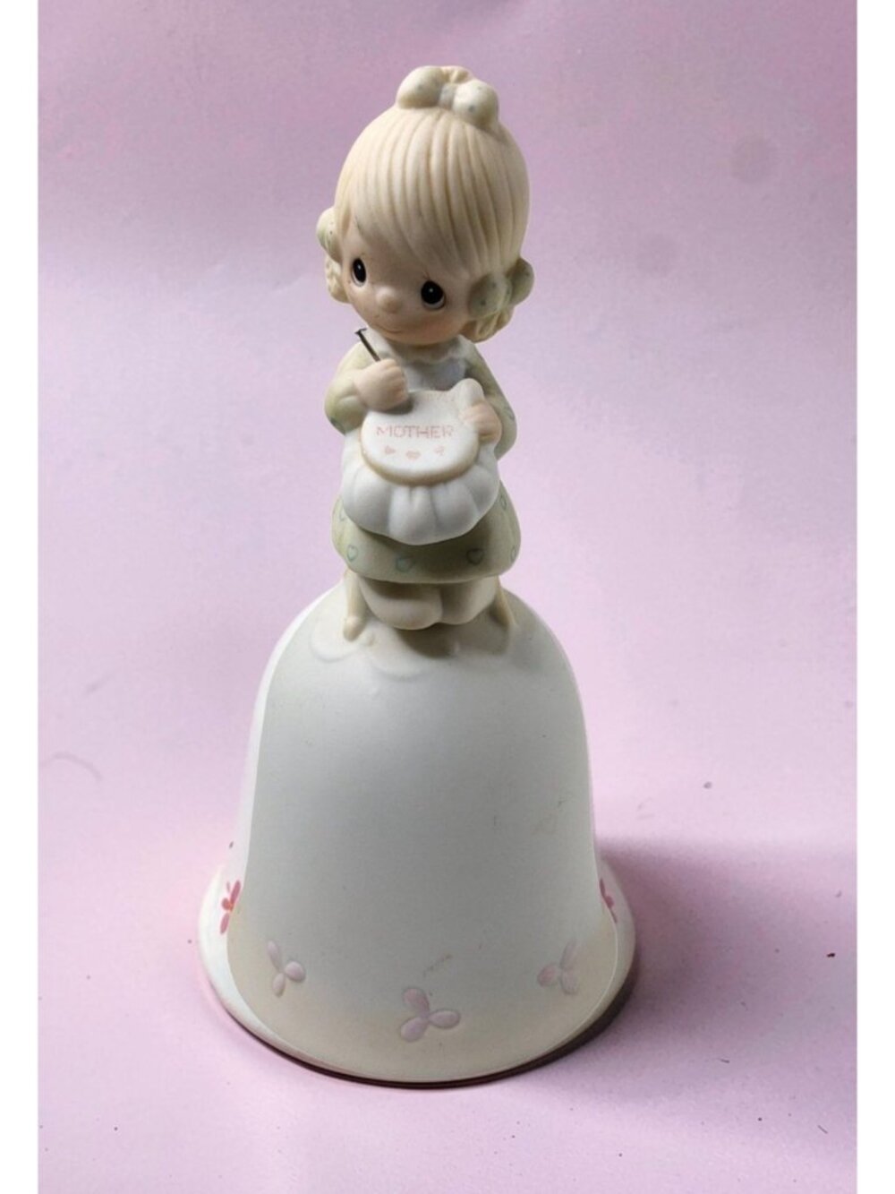 Vintage 1981 Enesco Jonathan & David "Mother Sew Dear" Bisque Bell E-7181